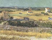 Vincent Van Gogh Harvest at La Crau,with Montmajour in the Background (Blue Cart) (mk09) USA oil painting artist